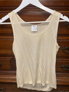 Lands' End Cream Cable-Textured Tank Top